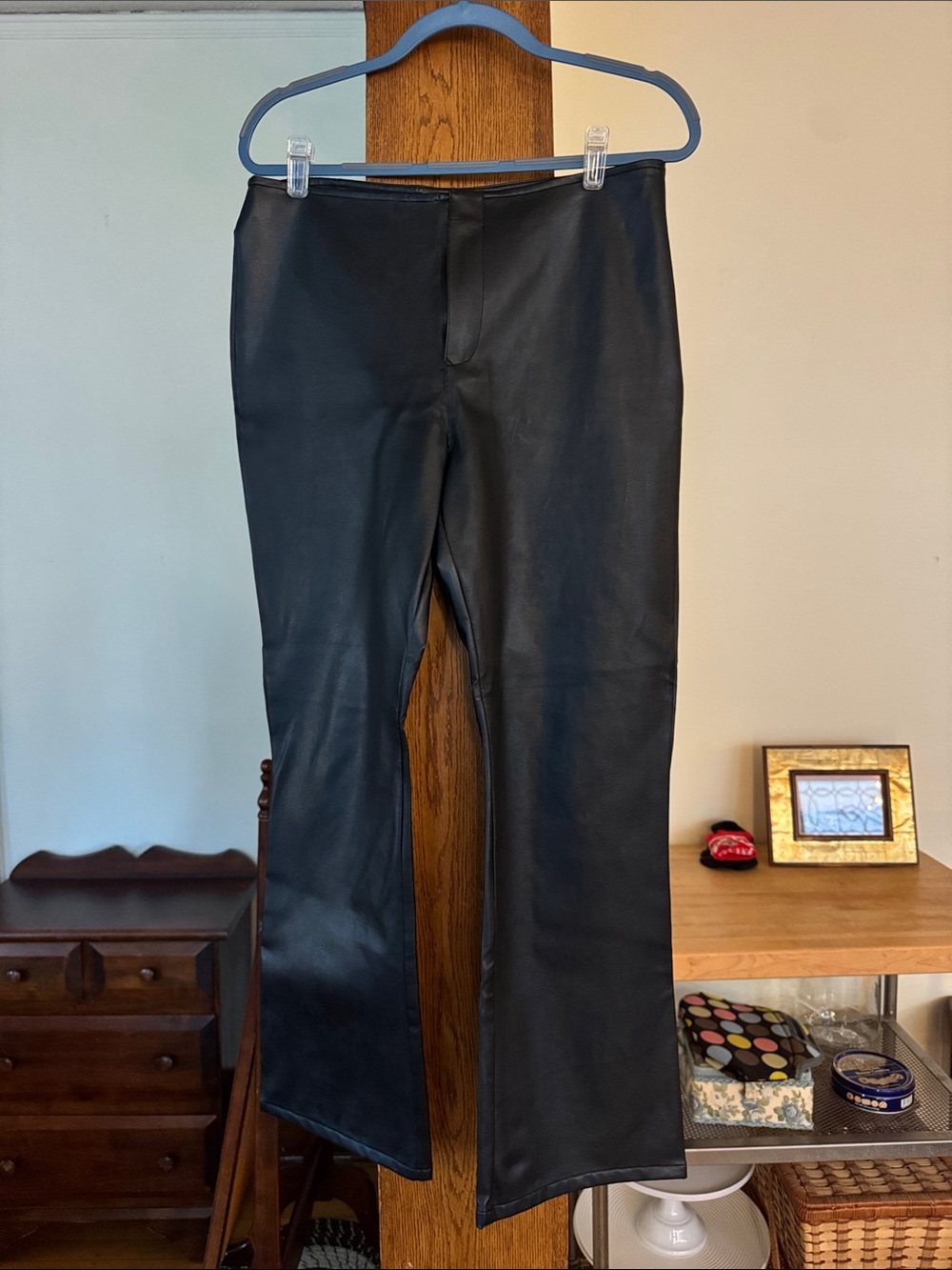 Black Faux Leather/Pleather Pants